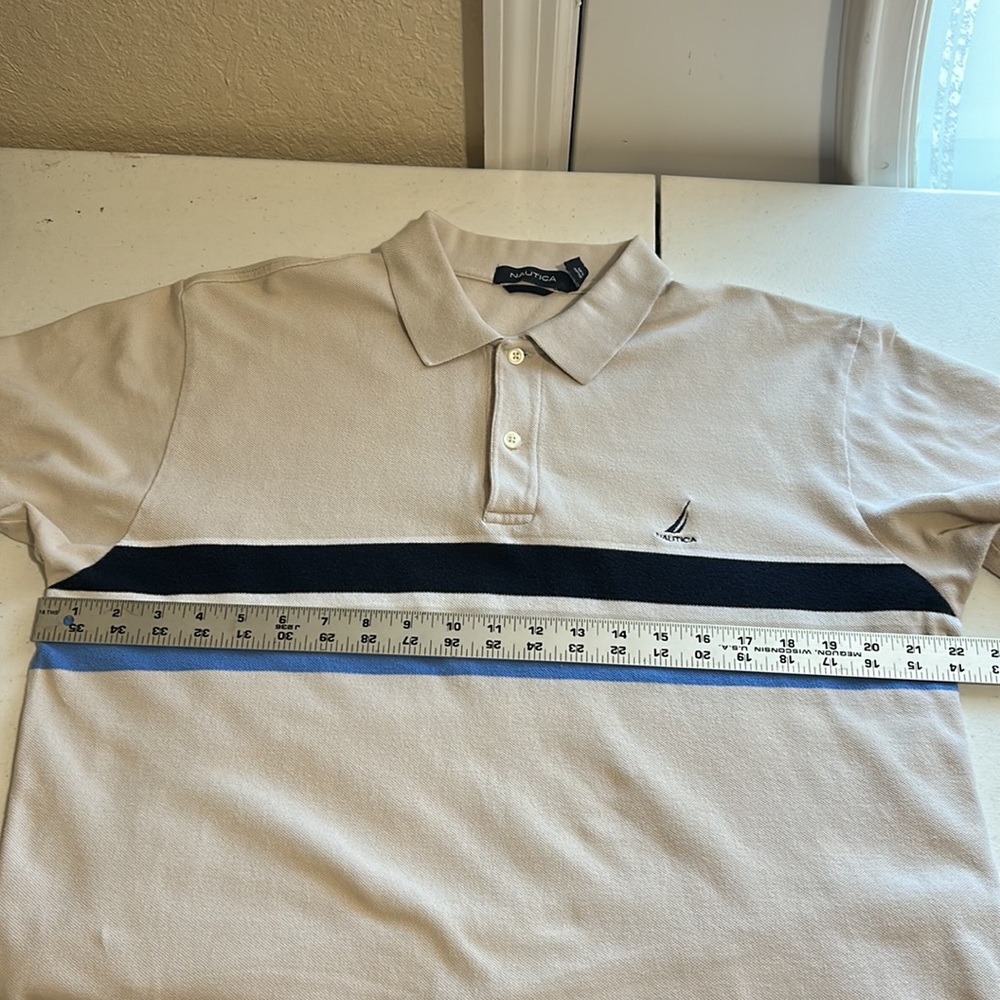 Nautica Mens Tan, 100% Cotton, Polo Shirt, Size Large - Picture 5 of 6